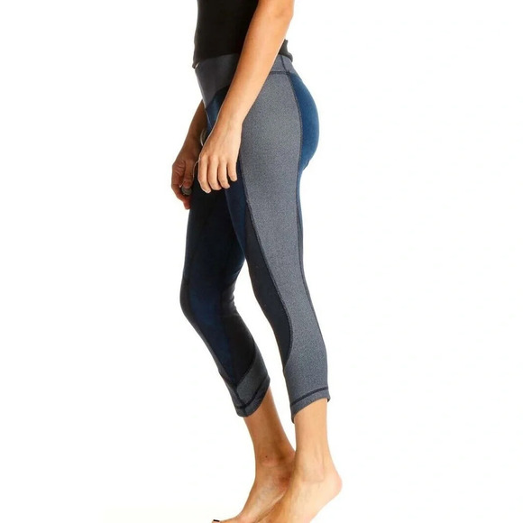 Lululemon Wunder Under Cropped Leggings Sashiko Inkwell Denim Blue - Size 6 - Picture 2 of 9